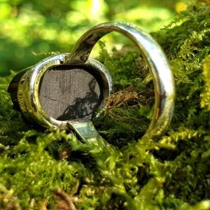 Bague shungite élite, argent massif, pierre naturelle de protection