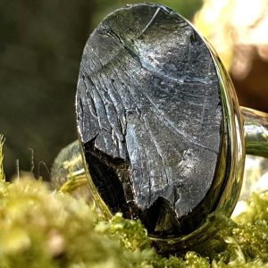 Bague shungite élite, argent massif, pierre naturelle de protection
