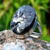 Bague shungite élite, argent massif, pierre naturelle de protection