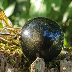 bracelet obsidienne dorée, chaine double maillons dorés