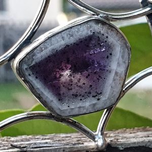 pendentif auralite 23 avec améthyste, en argent massif, design