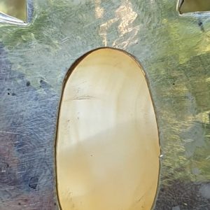 Agate du montana véritable, montée sur pendentif tribal original