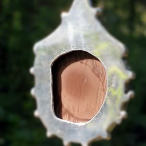 Pendentif en jaspe impérial rond, pierre naturelle tons beige et marron