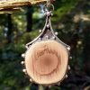 Pendentif en jaspe impérial rond, pierre naturelle tons beige et marron