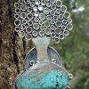 Pendentif turquoise du tibet, en forme d'arbre