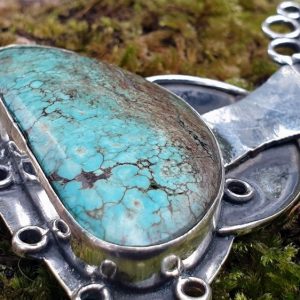Pendentif turquoise du tibet, en forme d'arbre