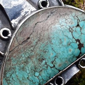 Pendentif turquoise du tibet, en forme d'arbre