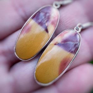 Boucles d'oreilles en jaspe mokaite, pierre naturelle australienne