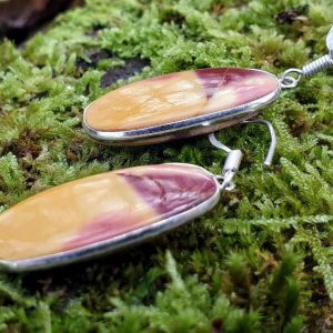 Boucles d'oreilles en jaspe mokaite, pierre naturelle australienne