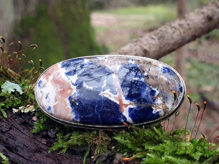 Bague en sodalite, pierre naturelle, taille 55