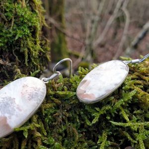 boucles d'oreilles en pierre naturelle de scolécite, pierre angélique