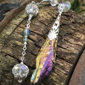 Pendule d'inspiration elfique en quartz titane