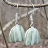 Boucles d'oreille gary green jasper ou larsonite, un jaspe rare, pierre naturelle