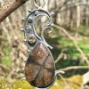 Pendentif en véritable chiastolite avec quartz fumé