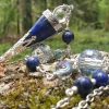 Collier pendule pendentif en lapis lazuli, thème de l'egypte avec perles en verre