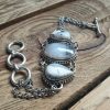 bracelet souple avec 3 opales dendritiques, pierres naturelles