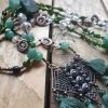 Collier mala diopside chrome et aventurine verte, reconnexion à son coeur
