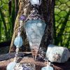Pendule orgonite en aquamarine, pierre naturelle pour divination et radiesthésie, soins