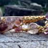 Cacoxenite ou super seven en pendule orgonite, feuille d'or