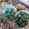 chups de malachite naturelle incorporée en coulée de résine pour boucles d'oreille