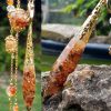 Pendule elfique en collier, cornaline naturelle, fait main