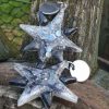 Boucles d'oreille étoile glitter en résine époxy, galaxie
