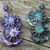 Boucles d'oreilles glitter, forme céleste avec lune et étoile