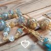 Collier pendule quartz aqua aura, perles orbes magiques, féérique