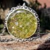 Collier péridot olivine véritable, pierre vert clair, naturelle