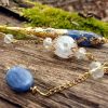 Pendule en kyanite lamelle feuille d'or