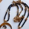 spinelle noir en collier court