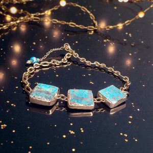 Collier ras de cou jaspe sédiments marins ANCRAGE BLEU